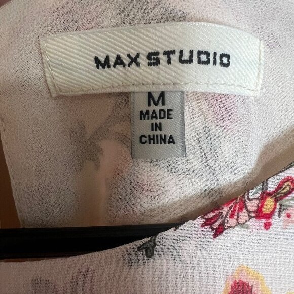 MAX STUDIO Sleeveless Floral Boho Top Y2K Handkerchief Tunic Fairycore Size Med - Picture 8 of 10